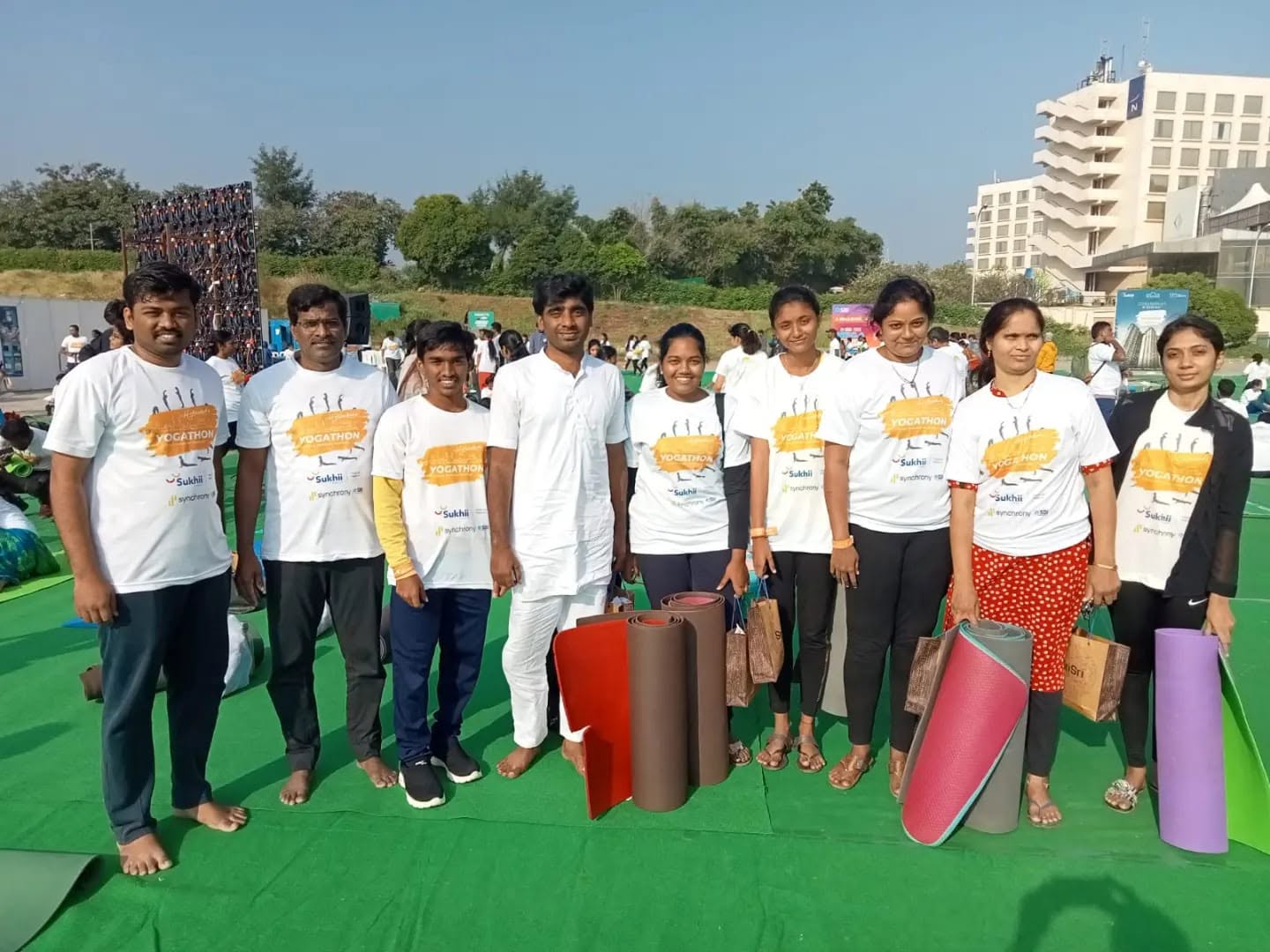 Group yoga practice