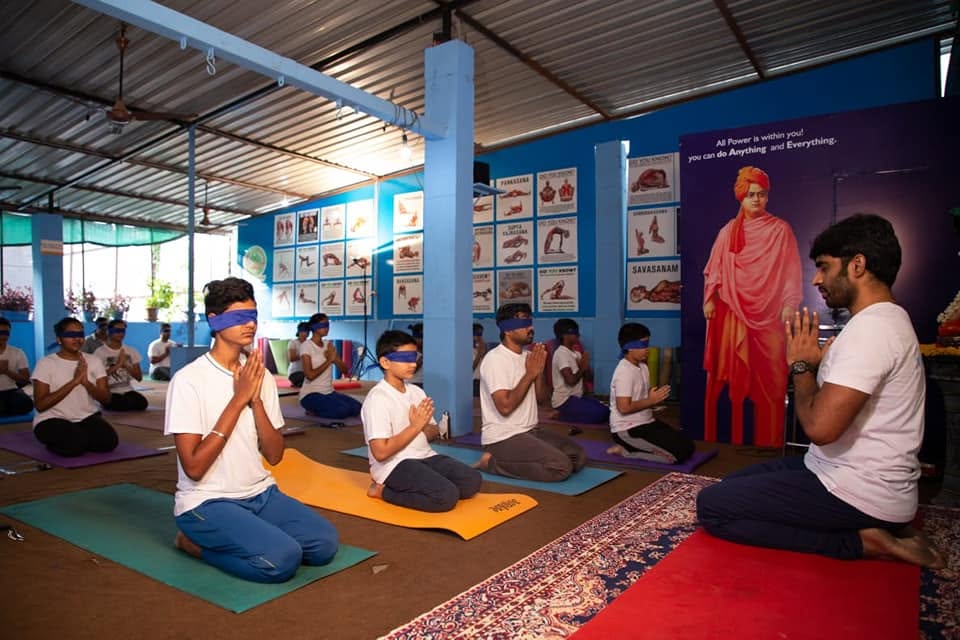 Group yoga practice