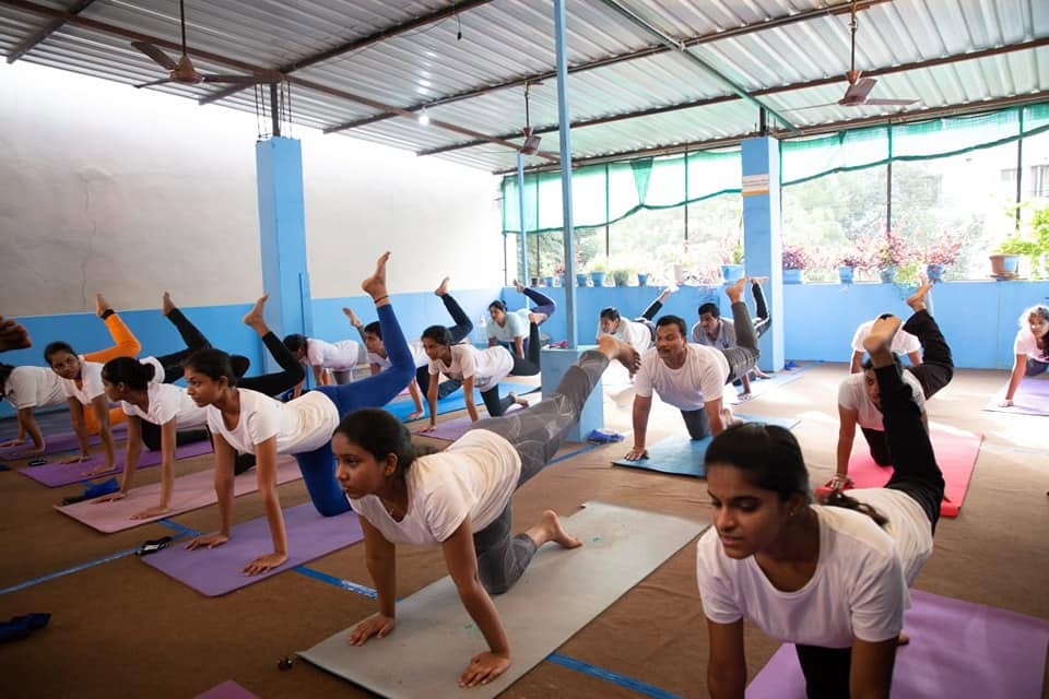 Group yoga practice