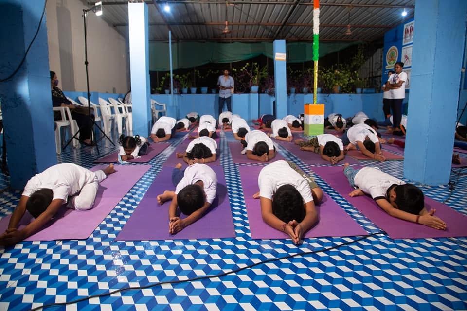 Group yoga practice